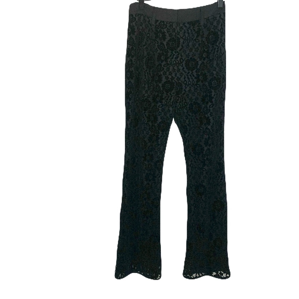Avec Les Filles Women Small Black Velvety Lace Feminine Gothic Whimsigoth Pants